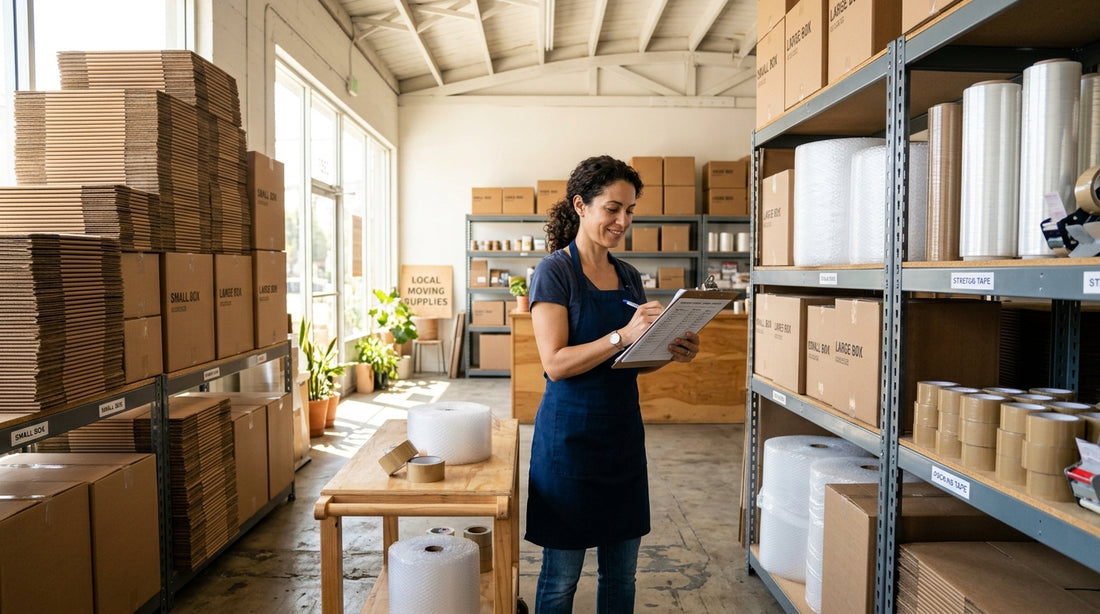 Local Los Angeles moving supply store with boxes and packing materials